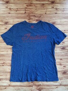Lucky Brand Indian Motorcycle Men's Small Blue Graphic Shirt